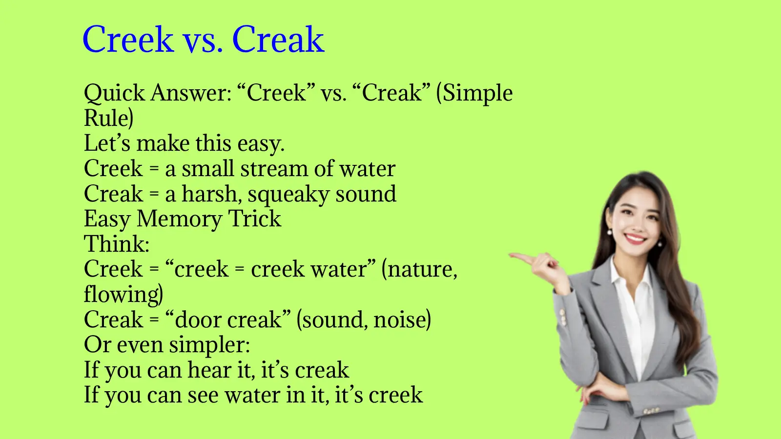 Creek vs. Creak