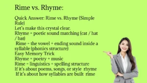 Rime vs. Rhyme