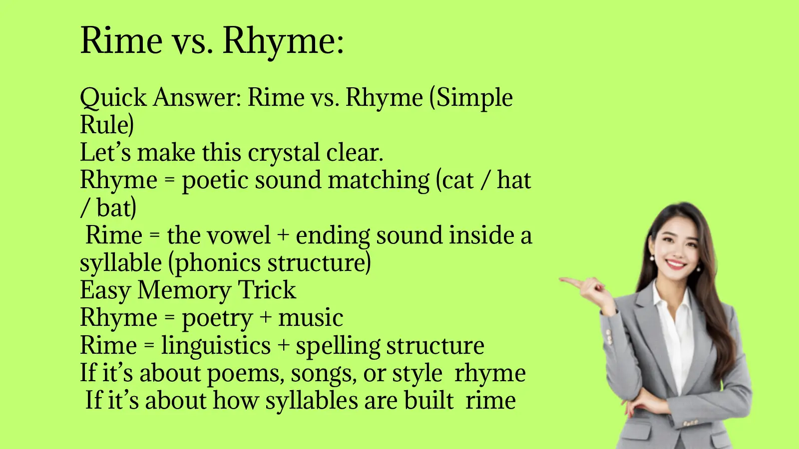 Rime vs. Rhyme