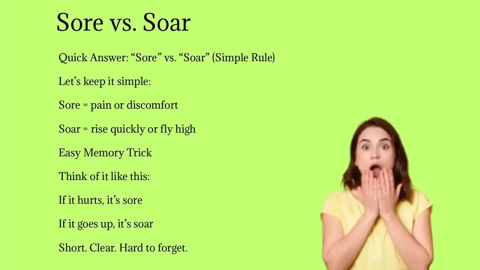 Sore vs. Soar