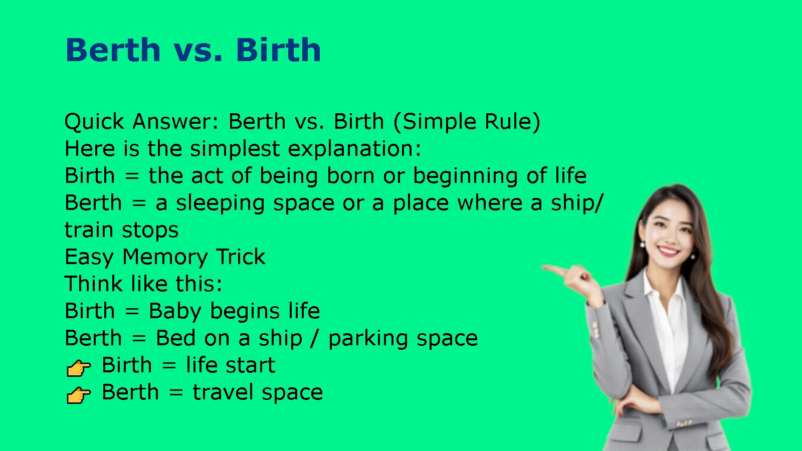 Berth vs. Birth