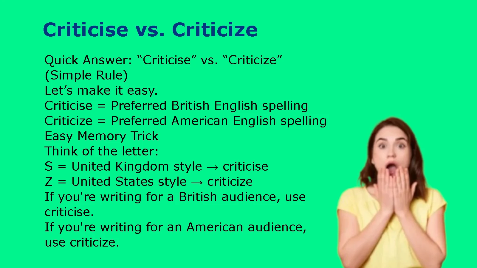 Criticise vs. Criticize