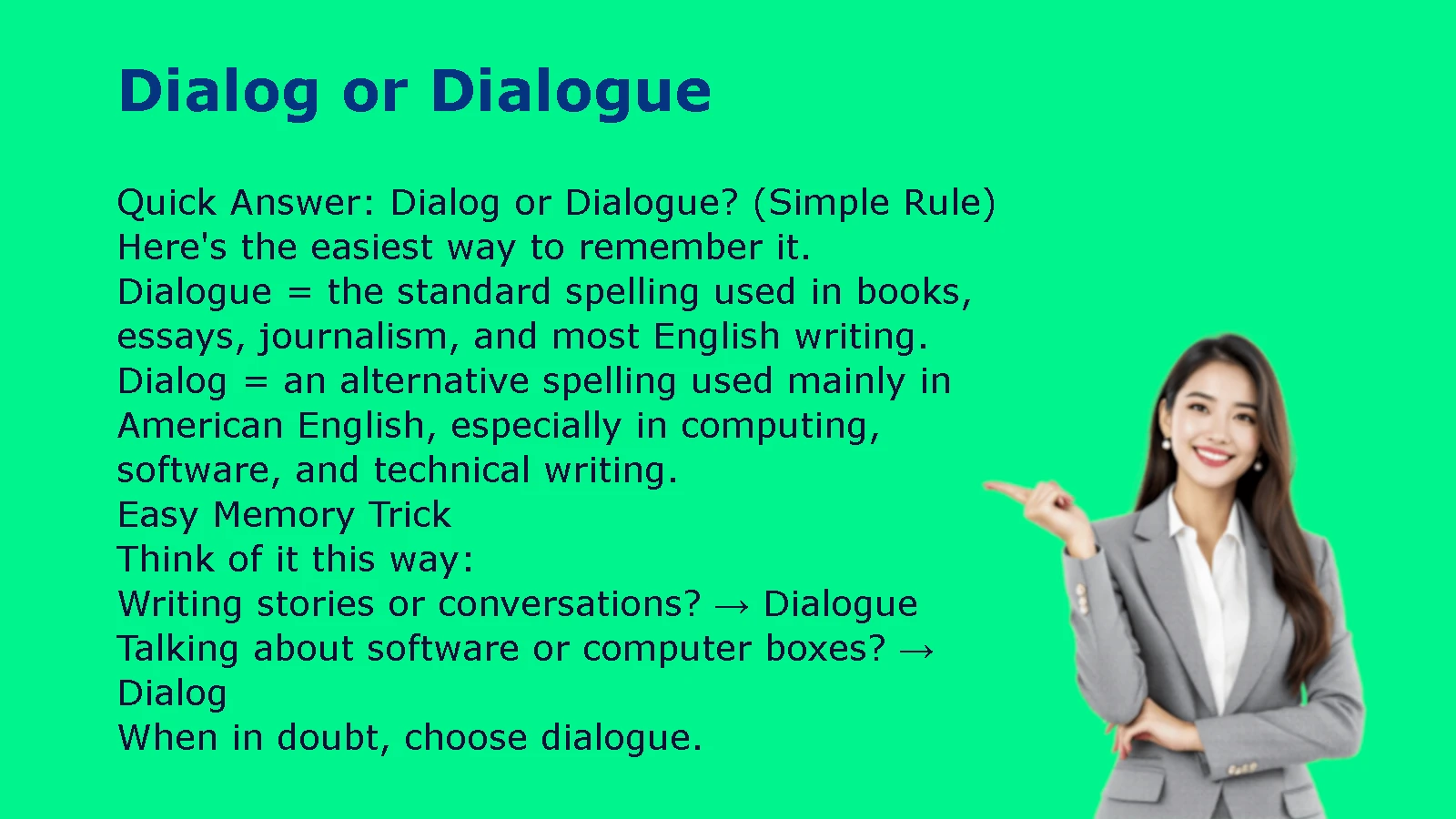 Dialog or Dialogue