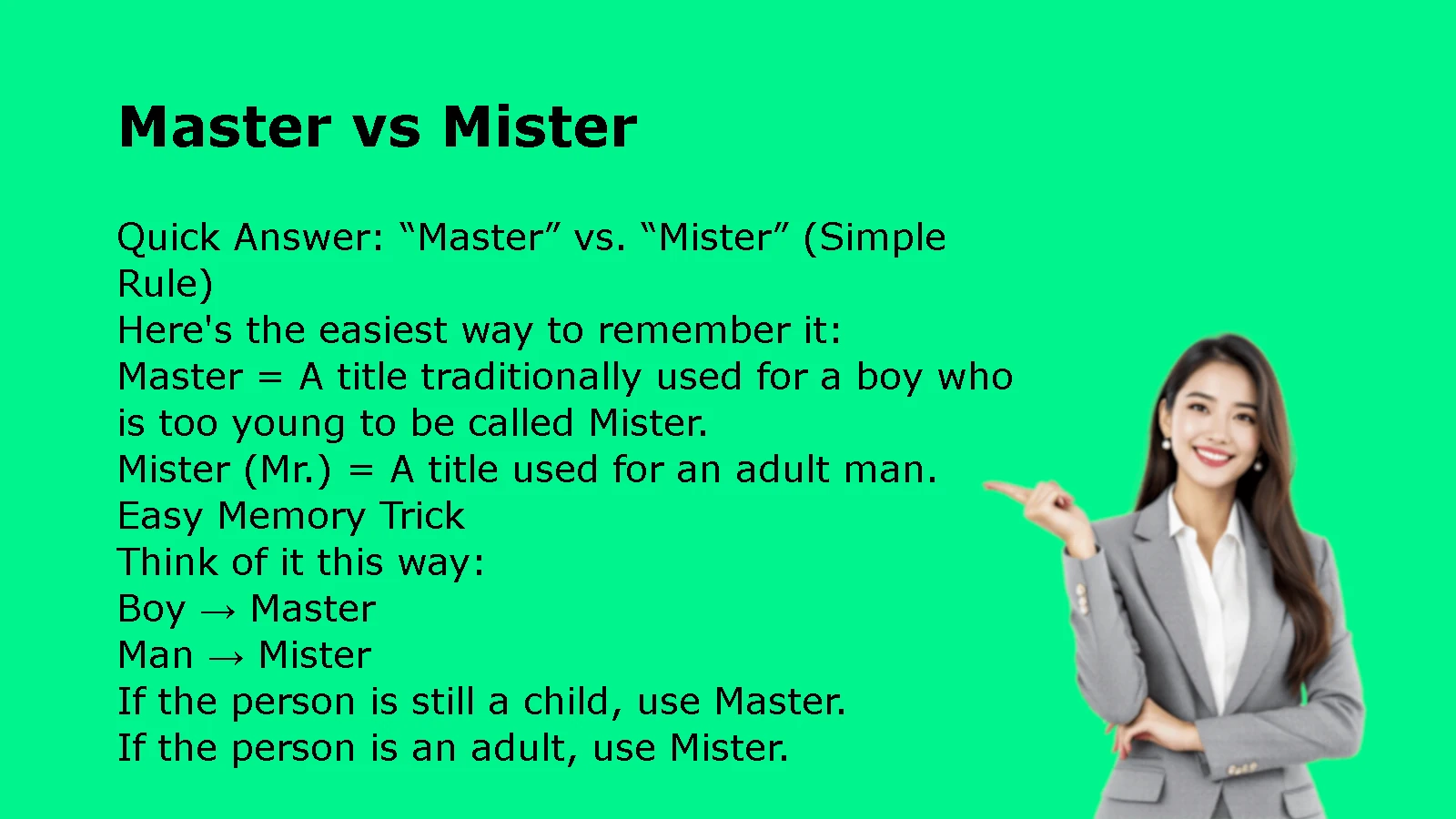 Master vs Mister