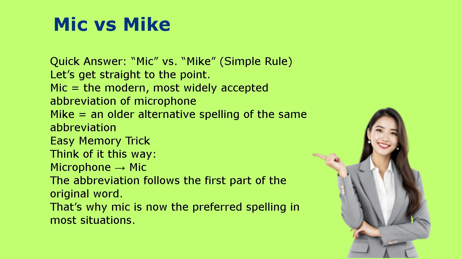 Mic vs Mike