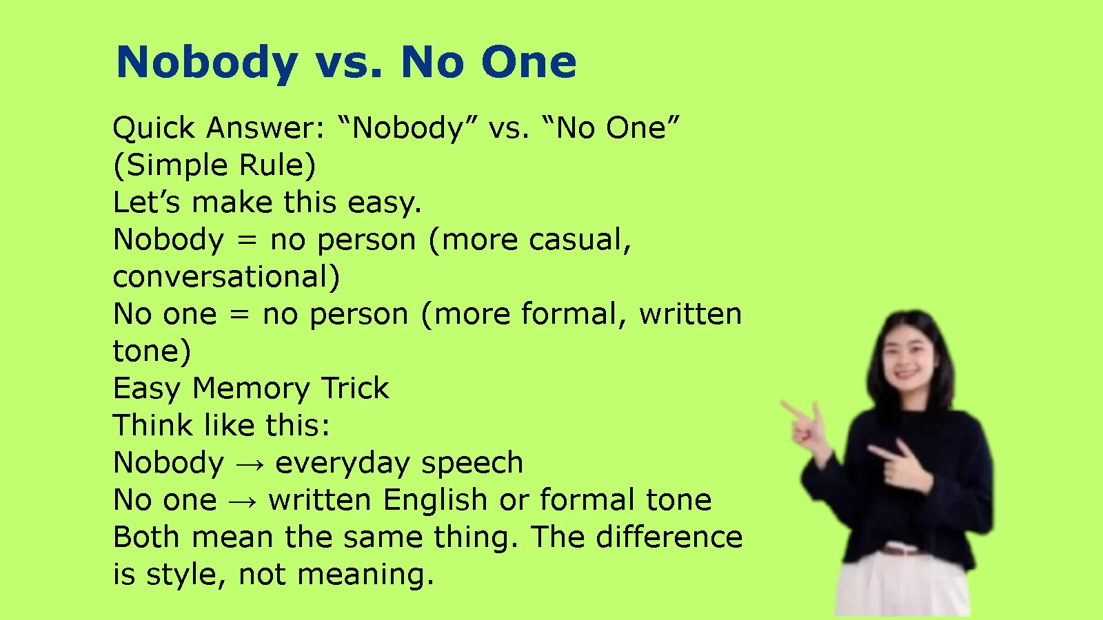 Nobody vs. No One