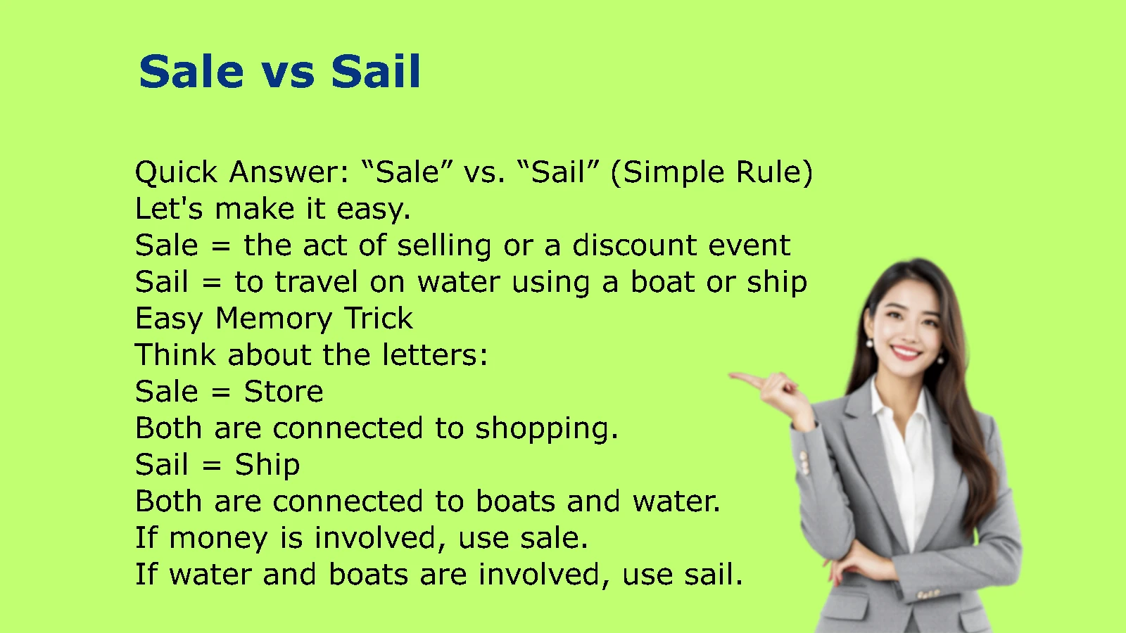 Sale vs. Sail