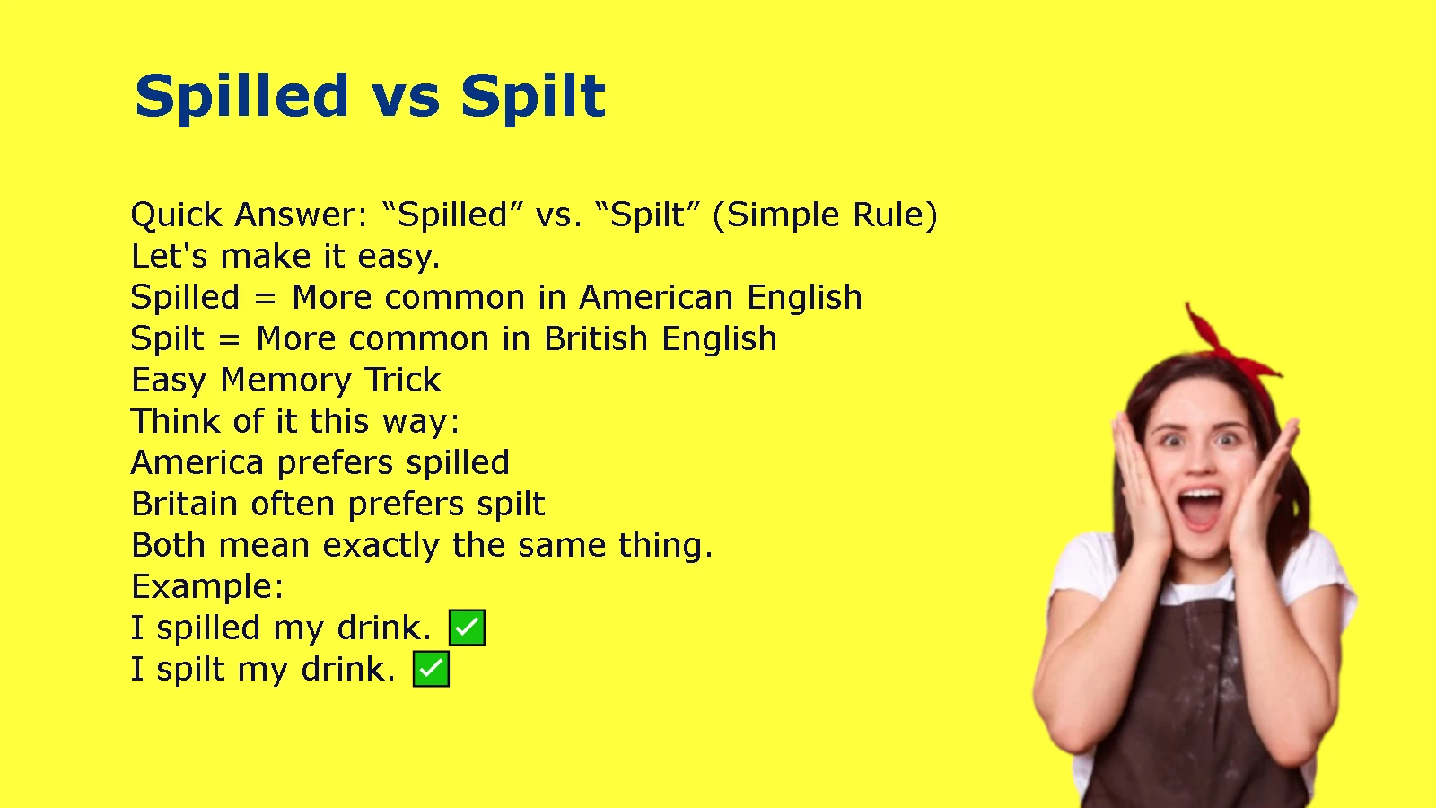 Spilled vs Spilt