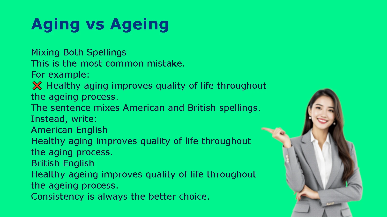 Aging vs Ageing
