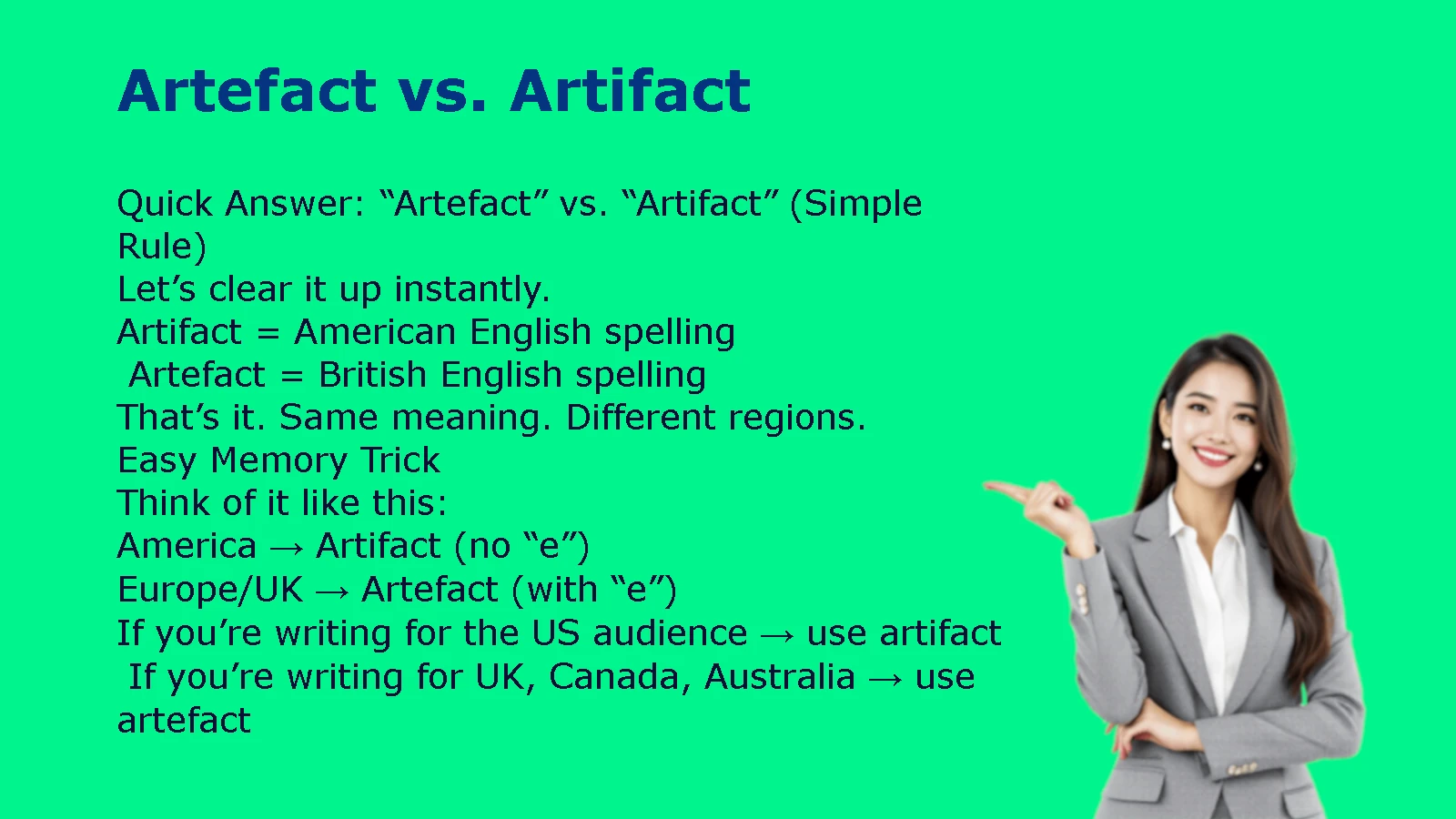 Artefact vs. Artifact