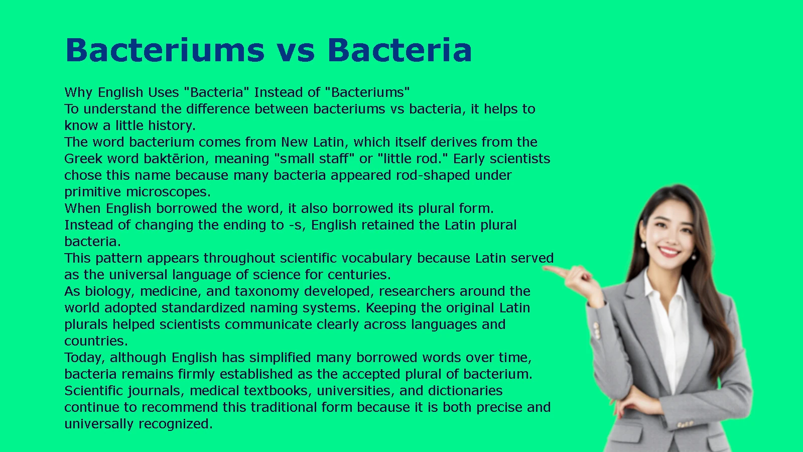 Bacteriums vs Bacteria