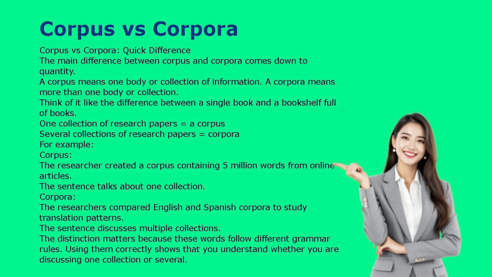 Corpus vs Corpora