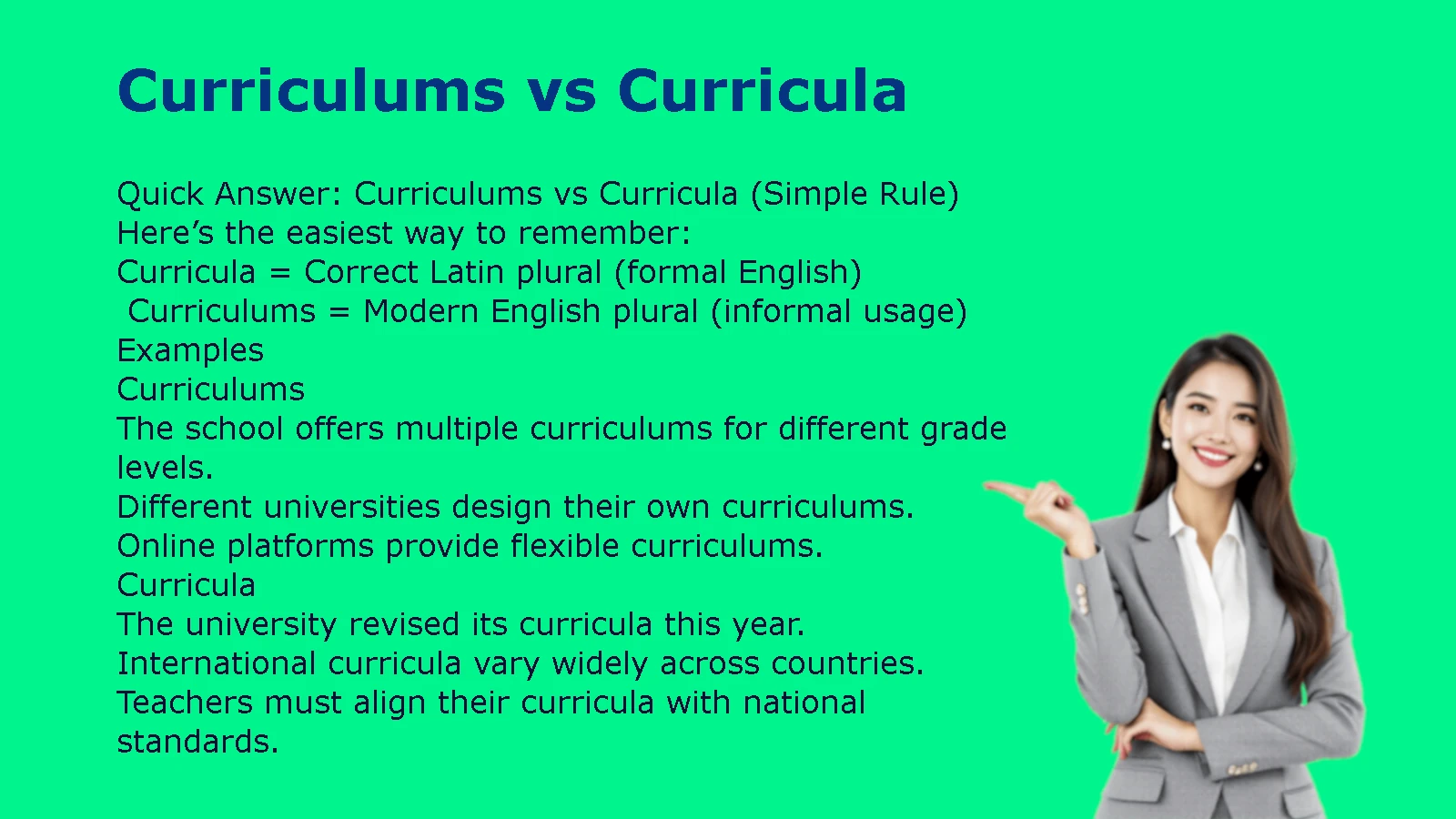 Curriculums vs Curricula