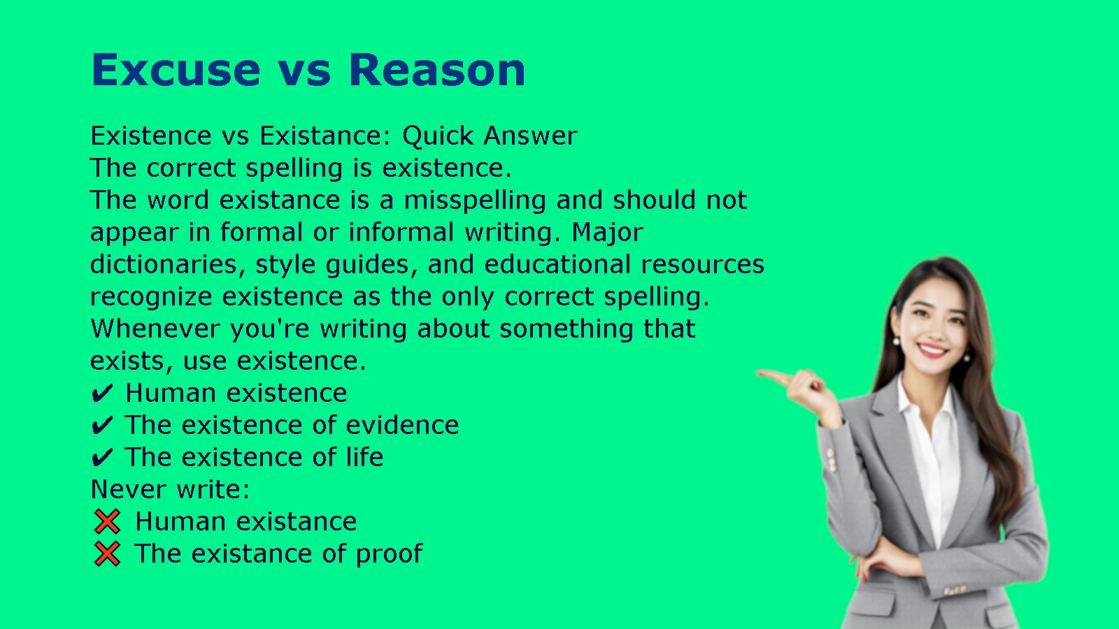 Existence vs Existance