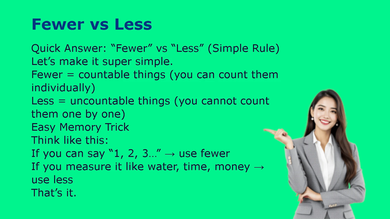 Fewer vs Less