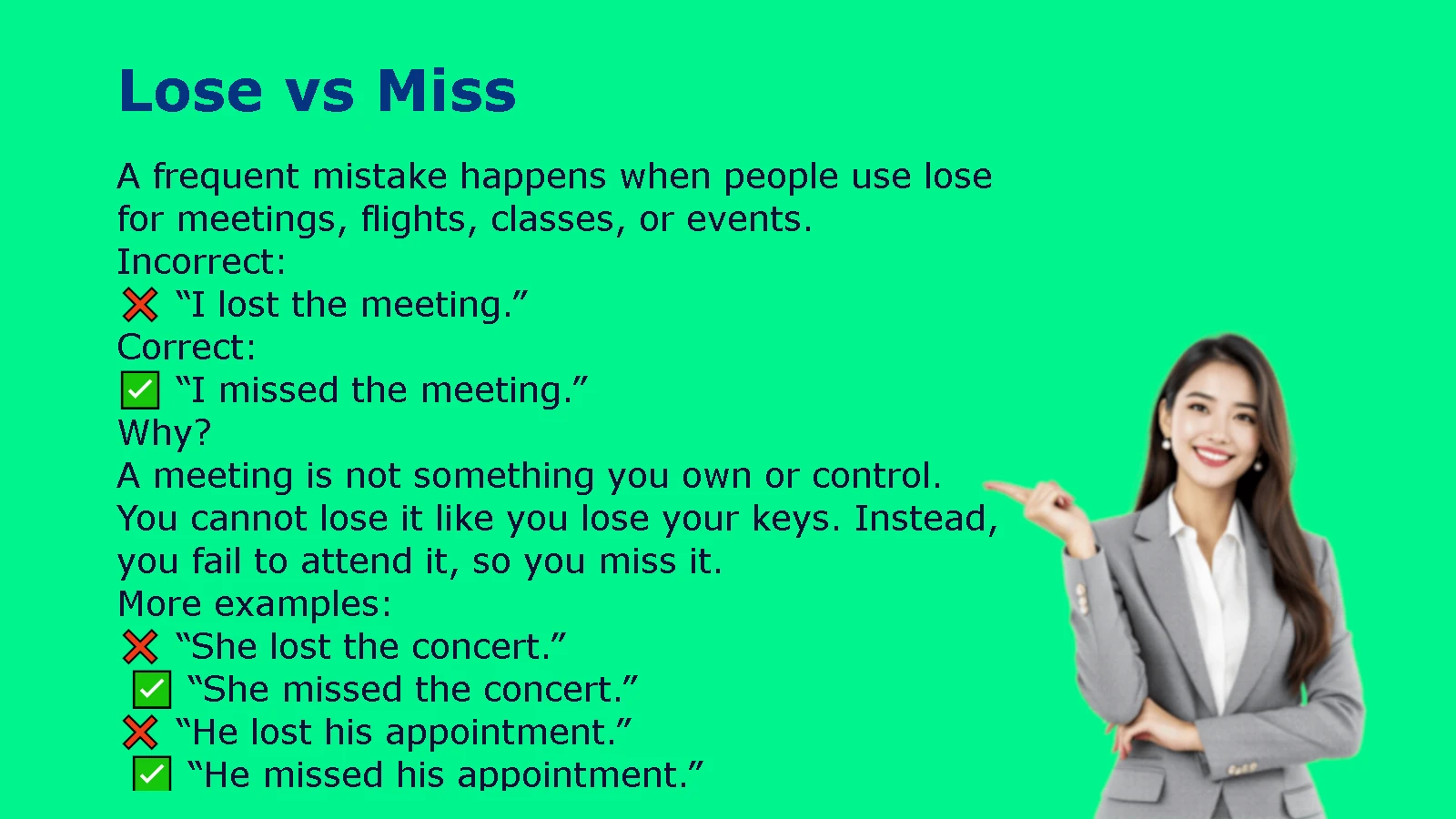 Lose vs Miss