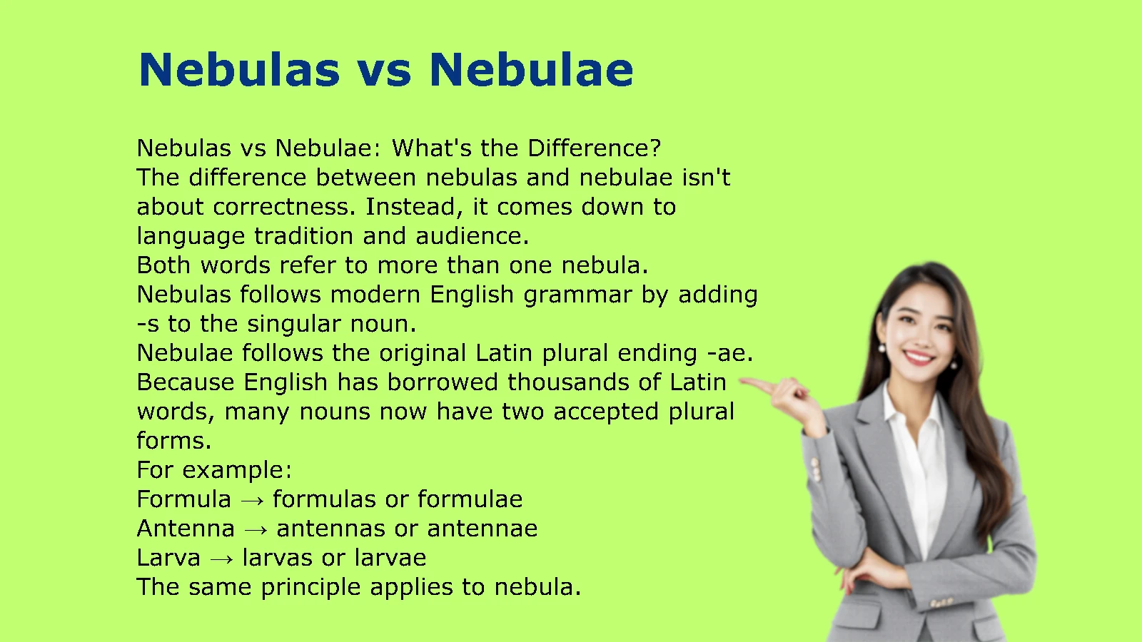 Nebulas vs Nebulae