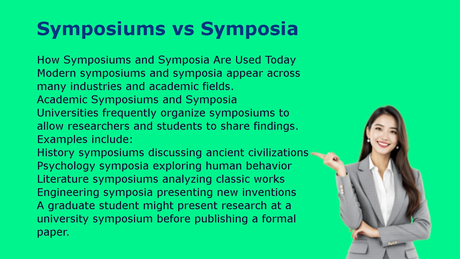 Symposiums vs Symposia