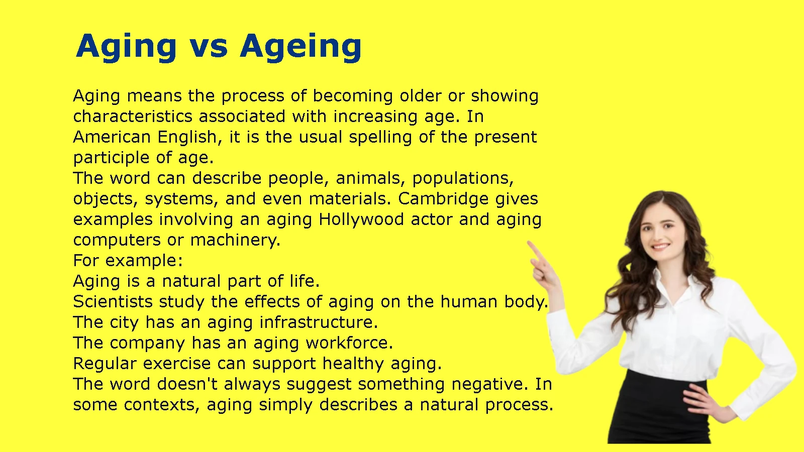 Aging vs Ageing