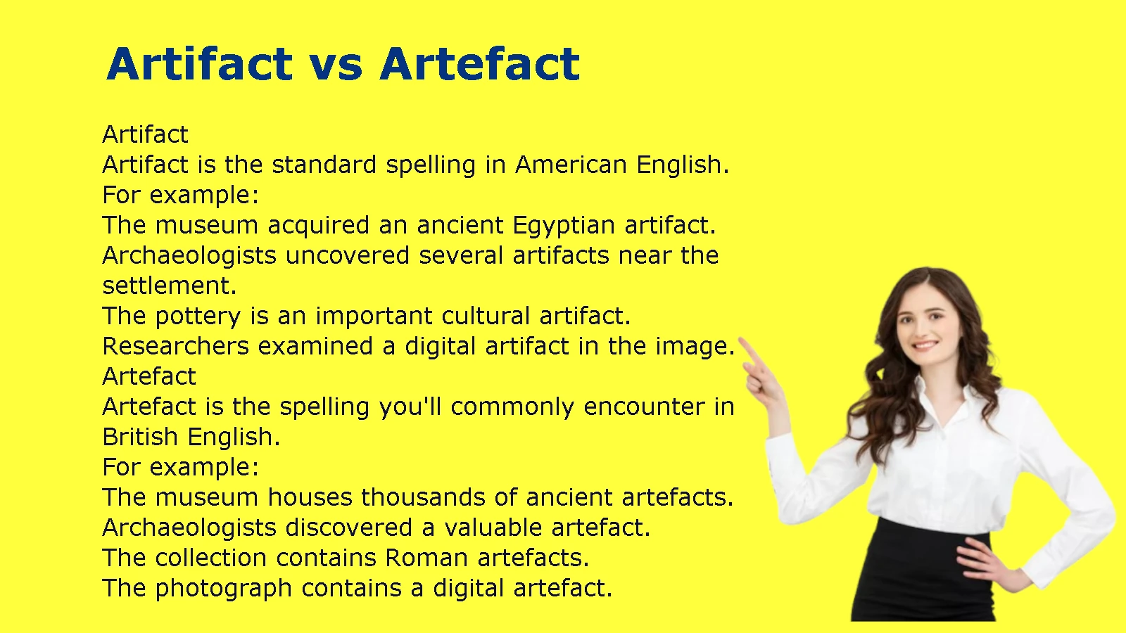Artifact vs Artefact