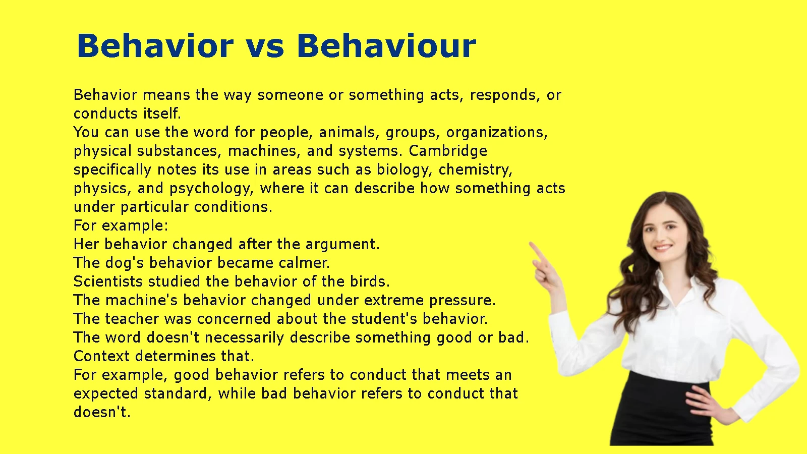 Behavior vs Behaviour