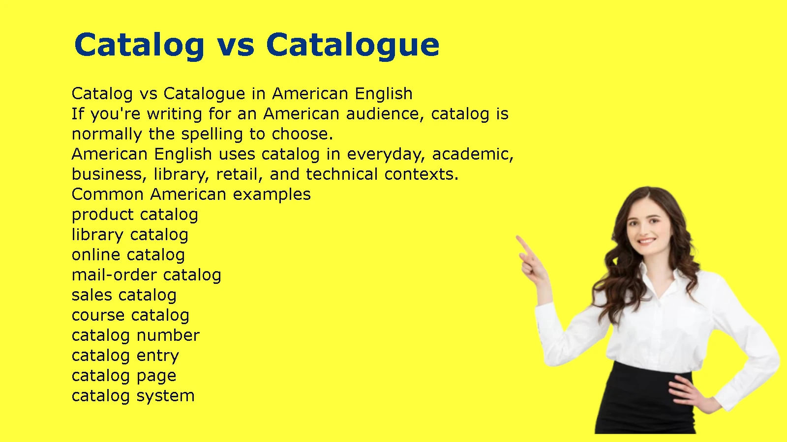 Catalog vs Catalogue