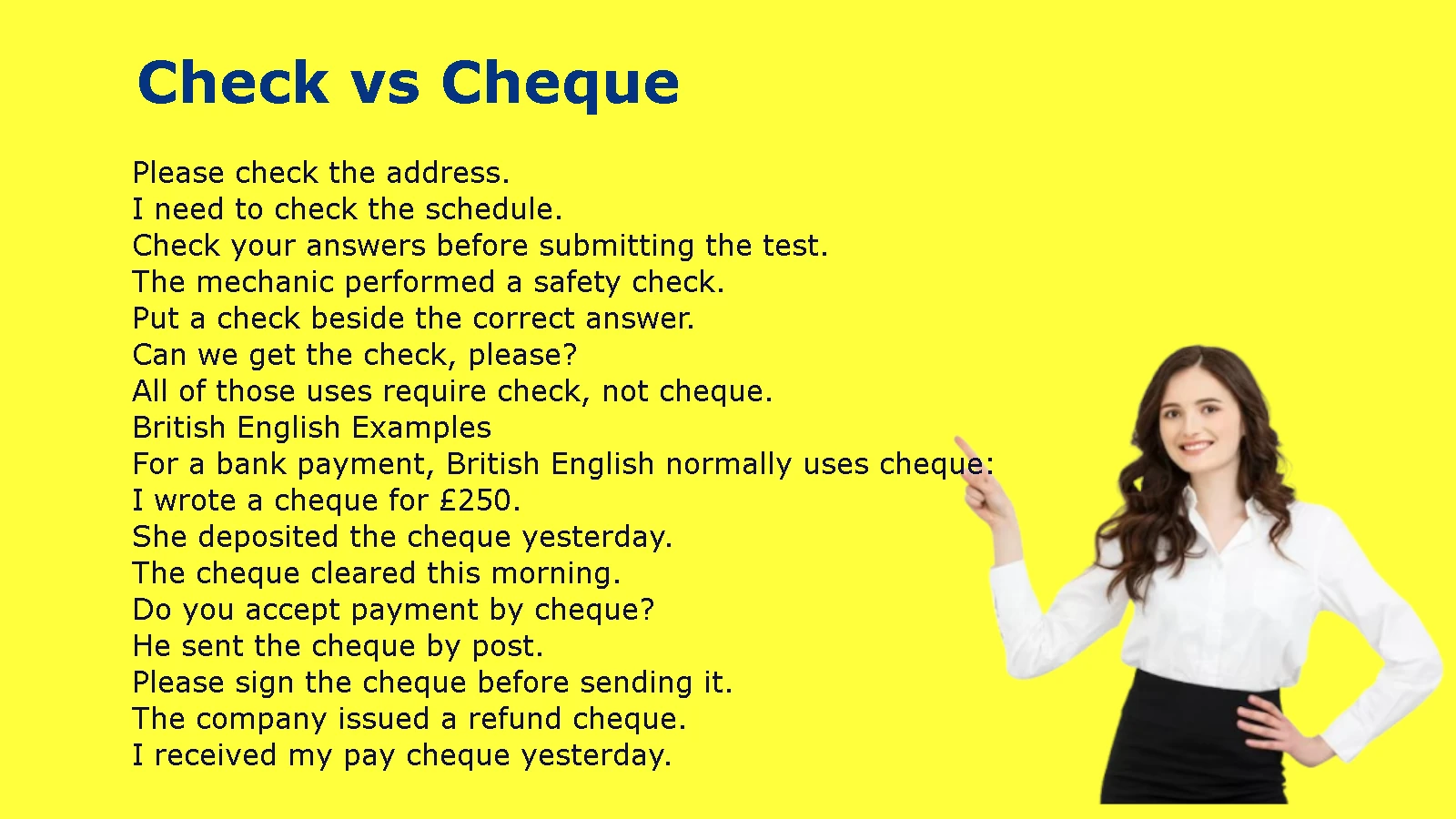 Check vs Cheque