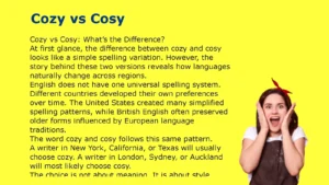 Cozy vs Cosy