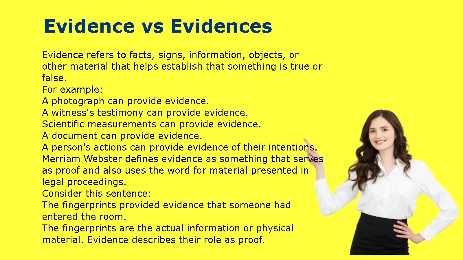 Evidence vs Evidences