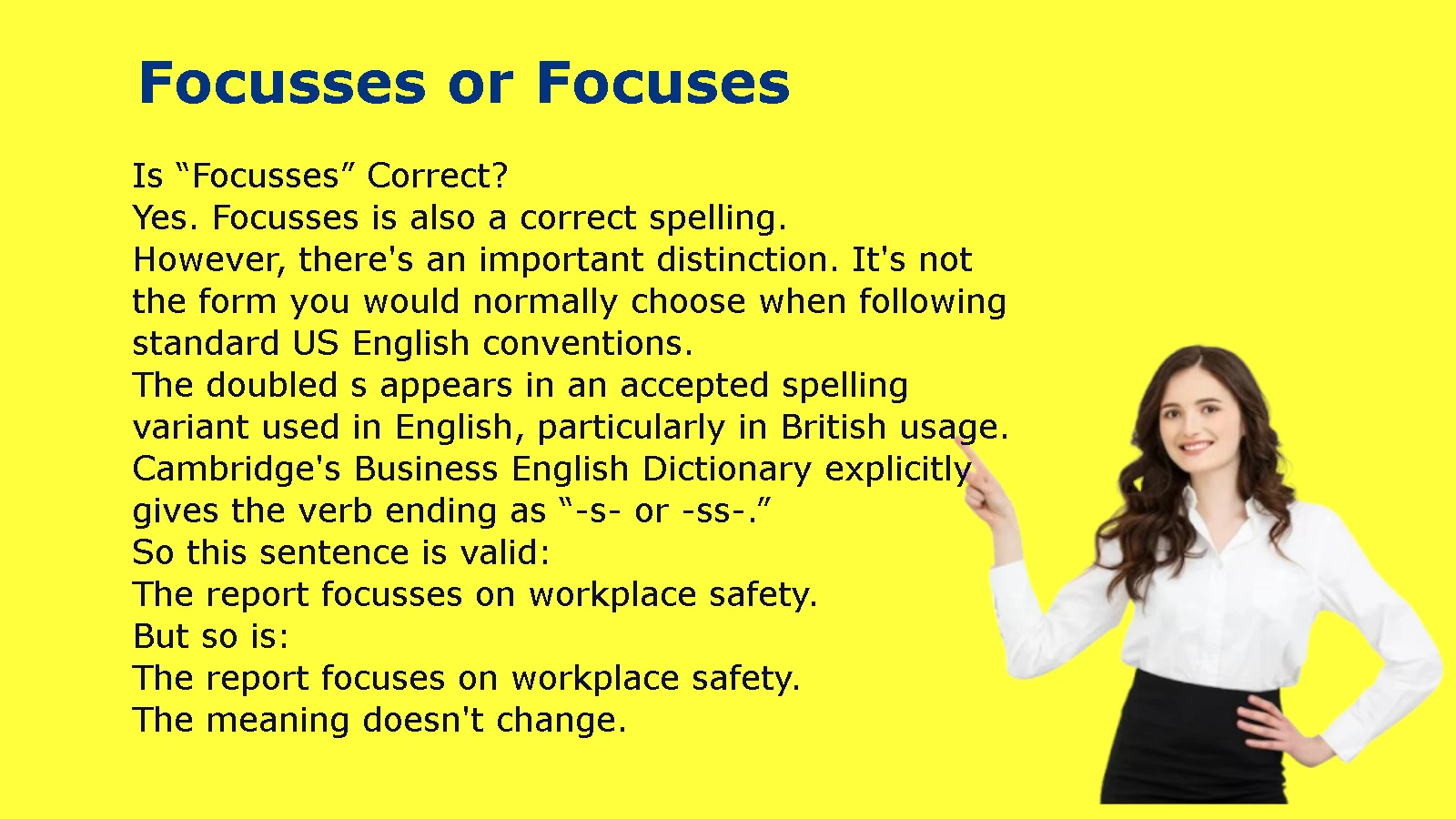 Focusses or Focuses
