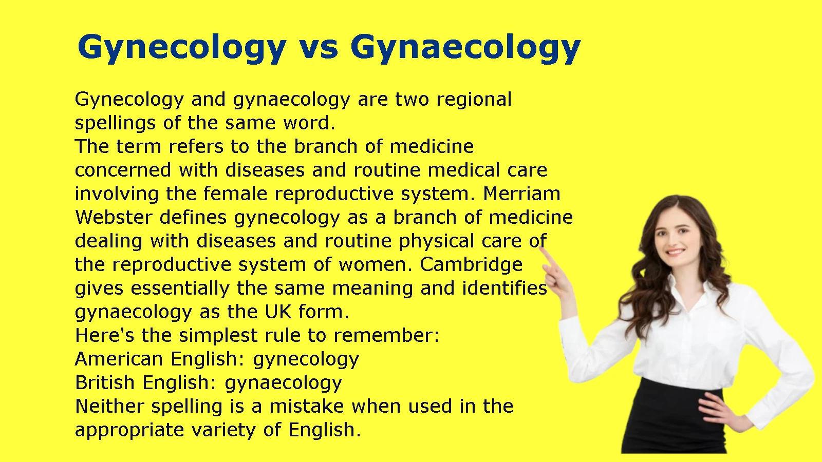Gynecology vs Gynaecology