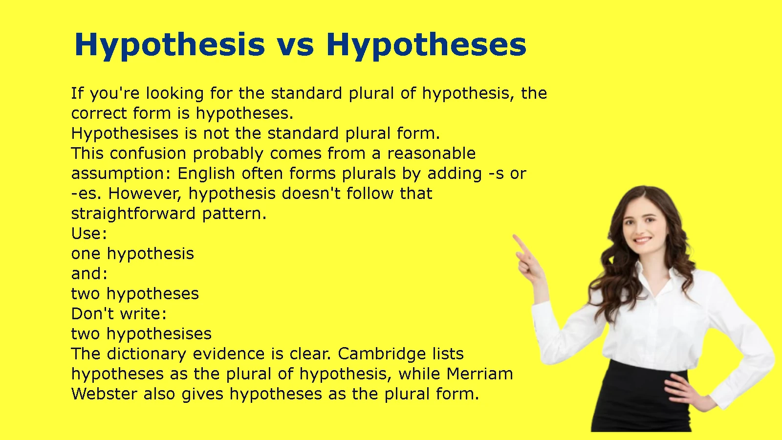 Hypothesis vs Hypotheses