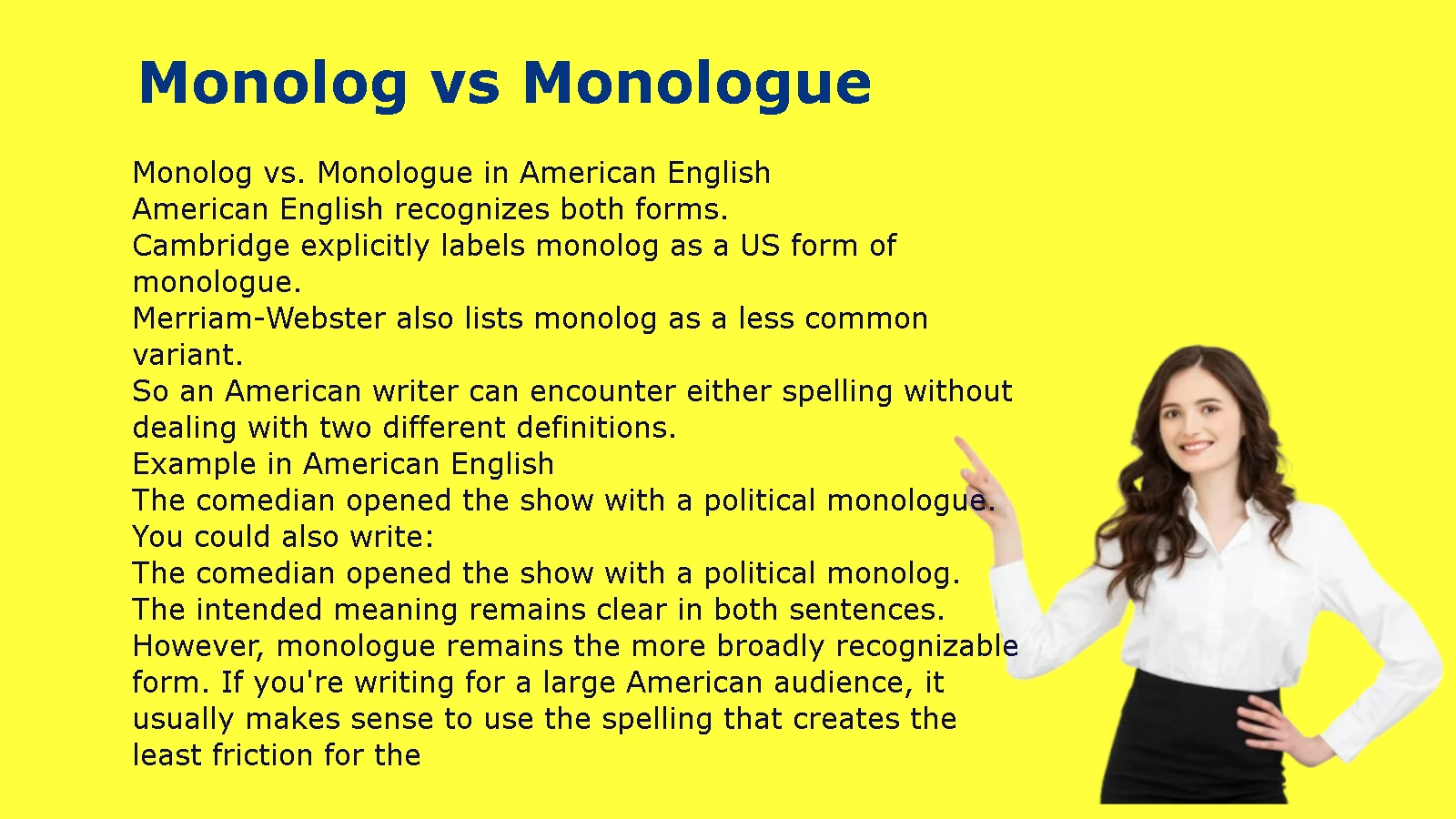Monolog vs Monologue