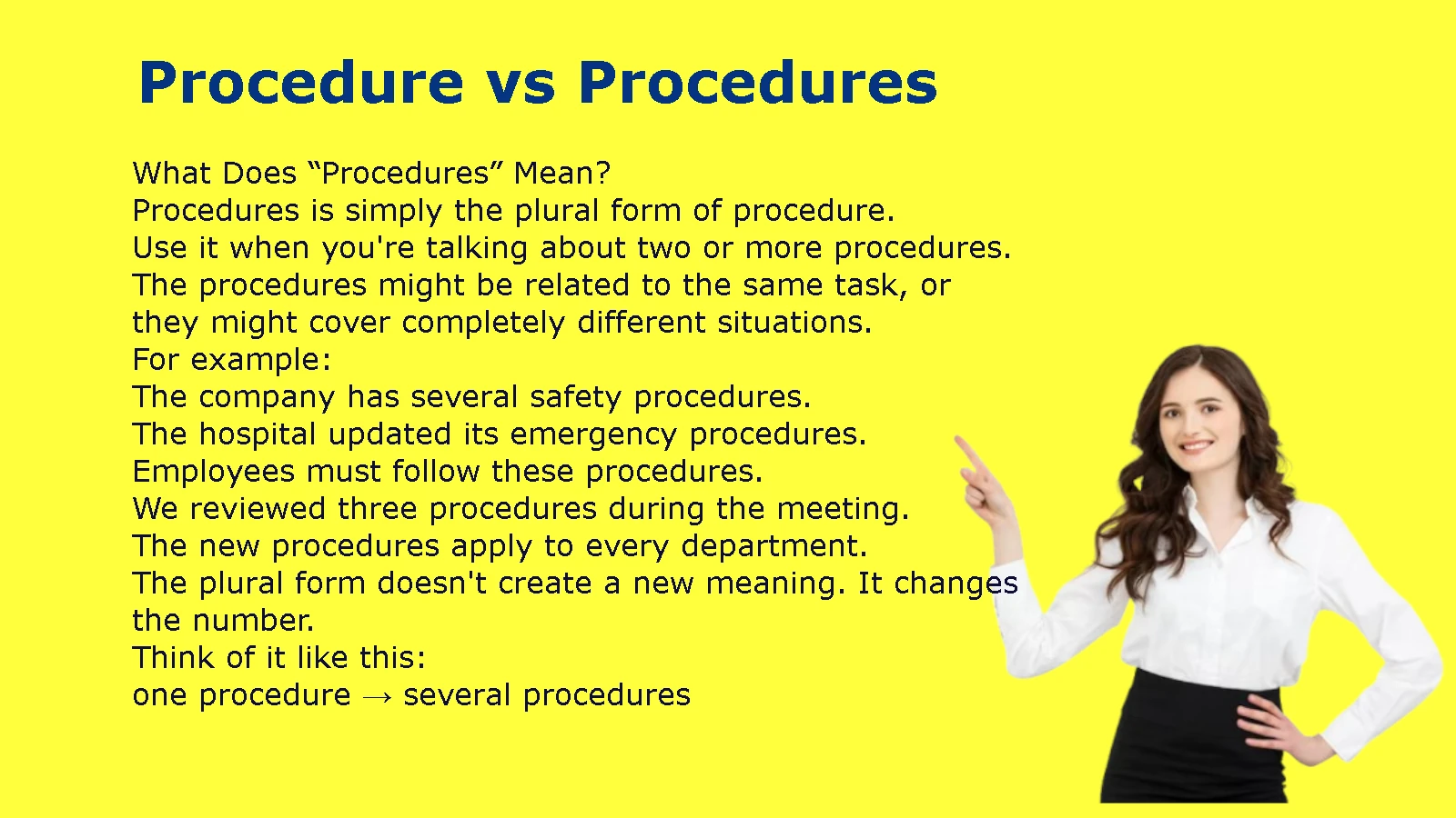 Procedure vs Procedures