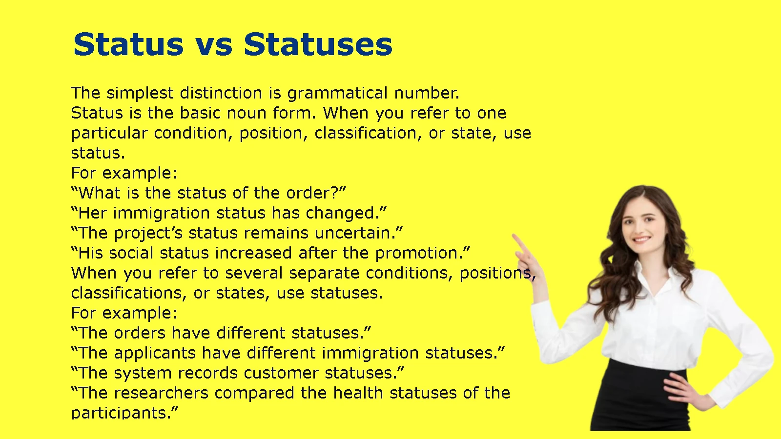 Status vs Statuses