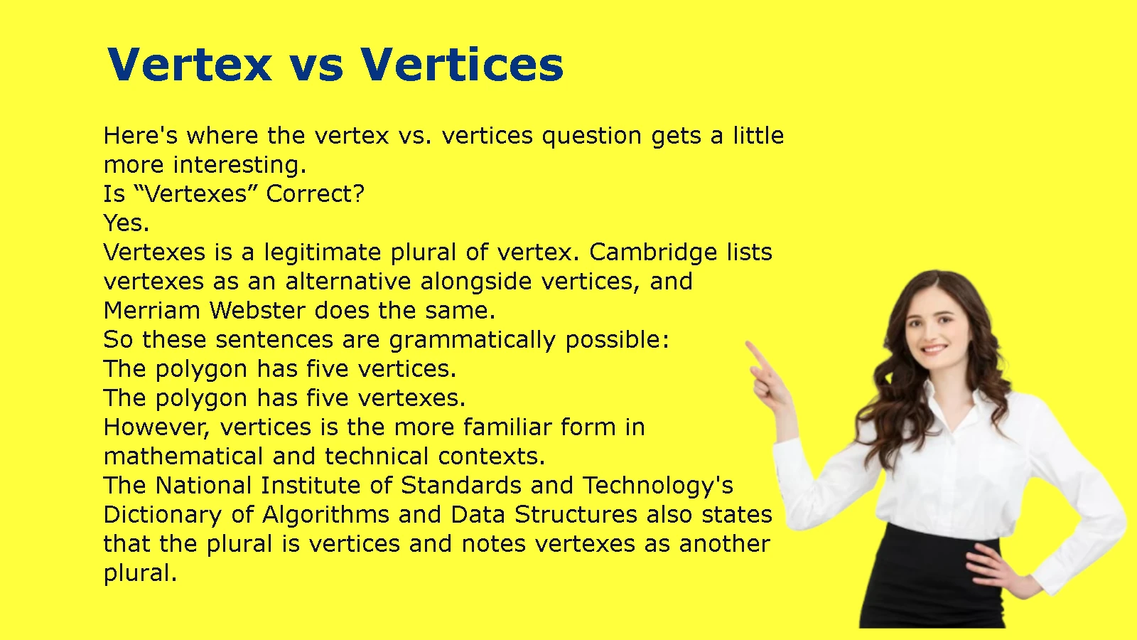 Vertex vs Vertices