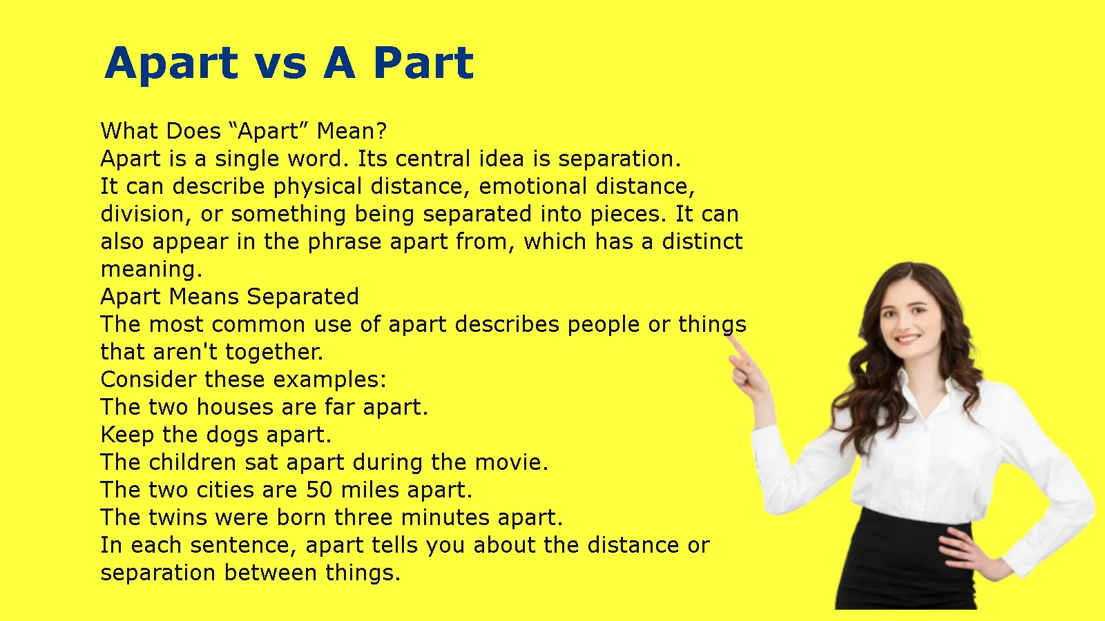 Apart vs A Part