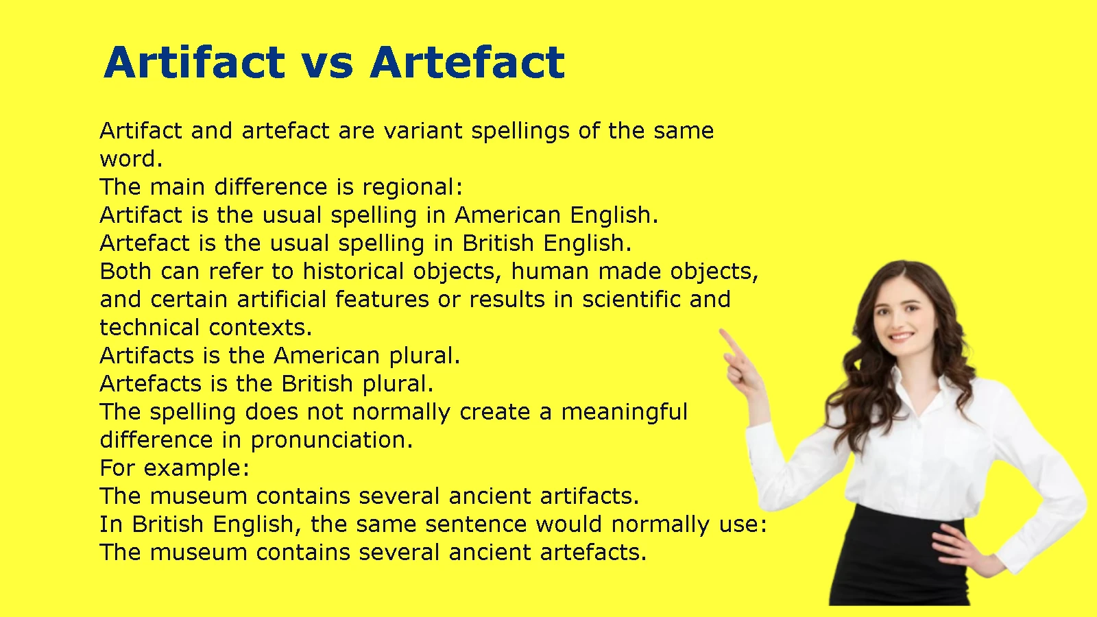 Artifact vs Artefact
