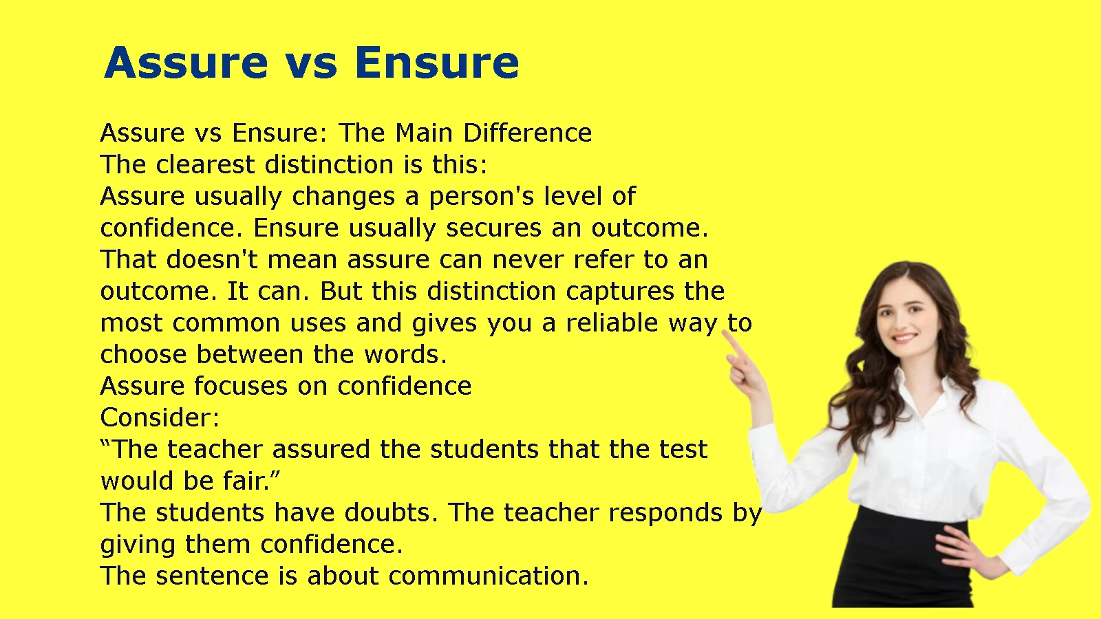 Assure vs Ensure