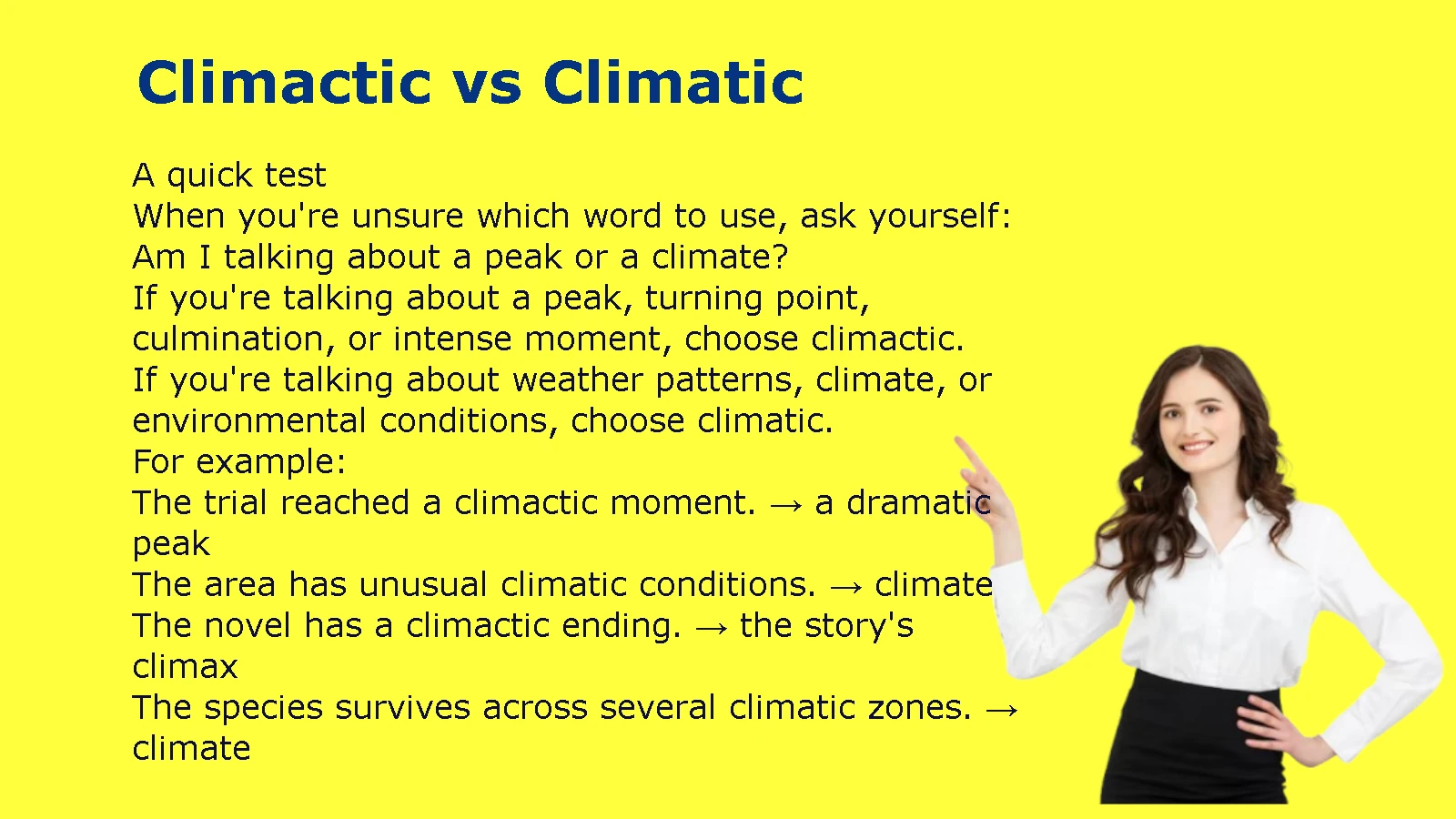 Climactic vs Climatic