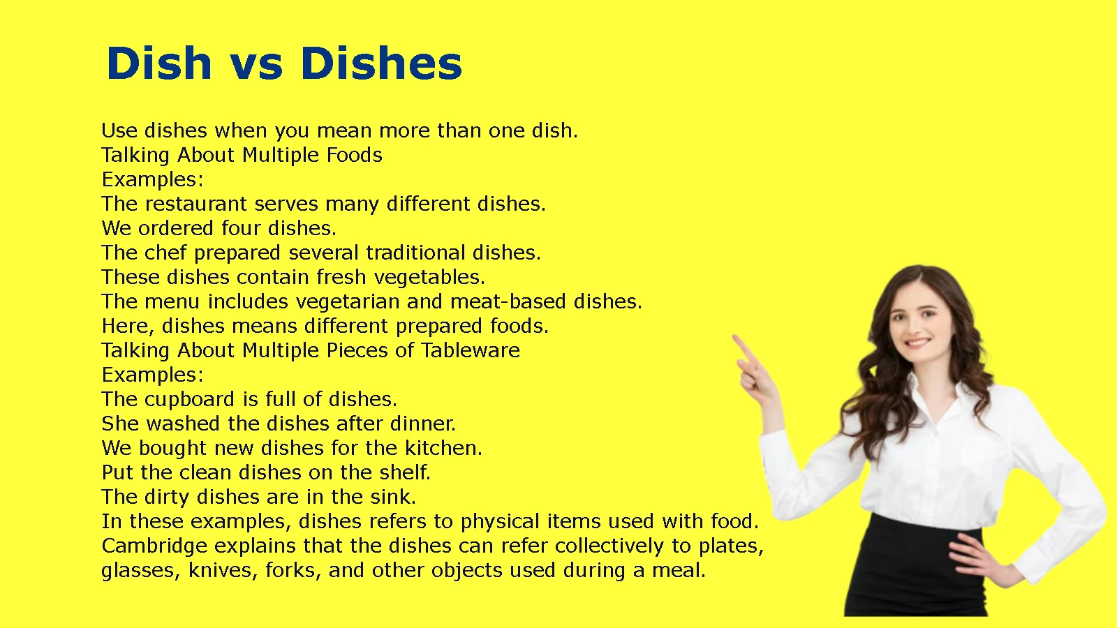 Dish vs Dishes