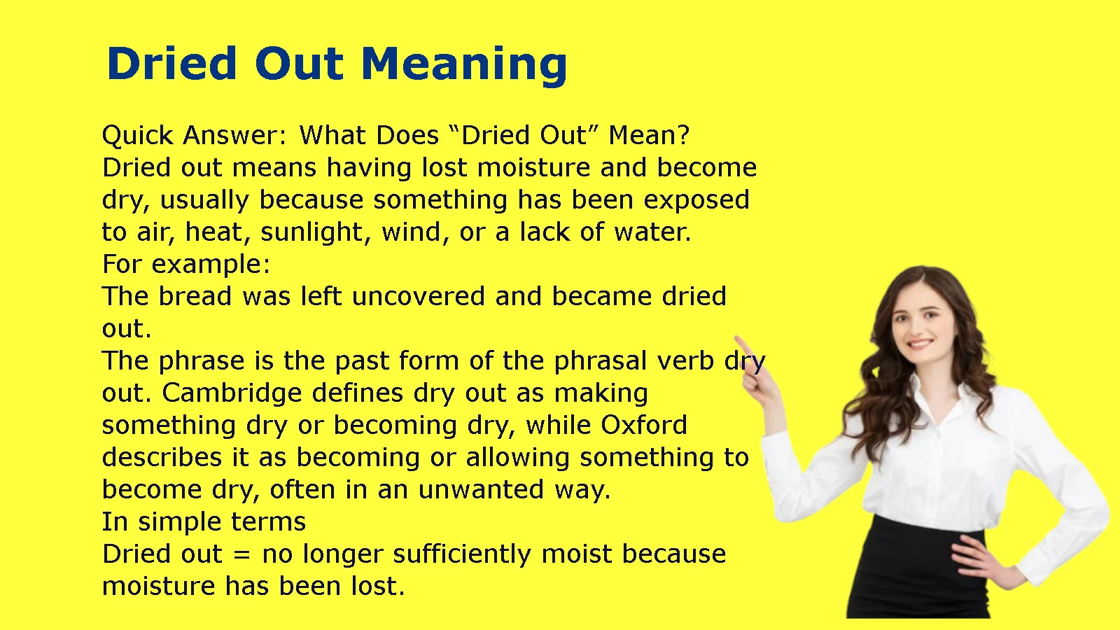 Dried Out Meaning