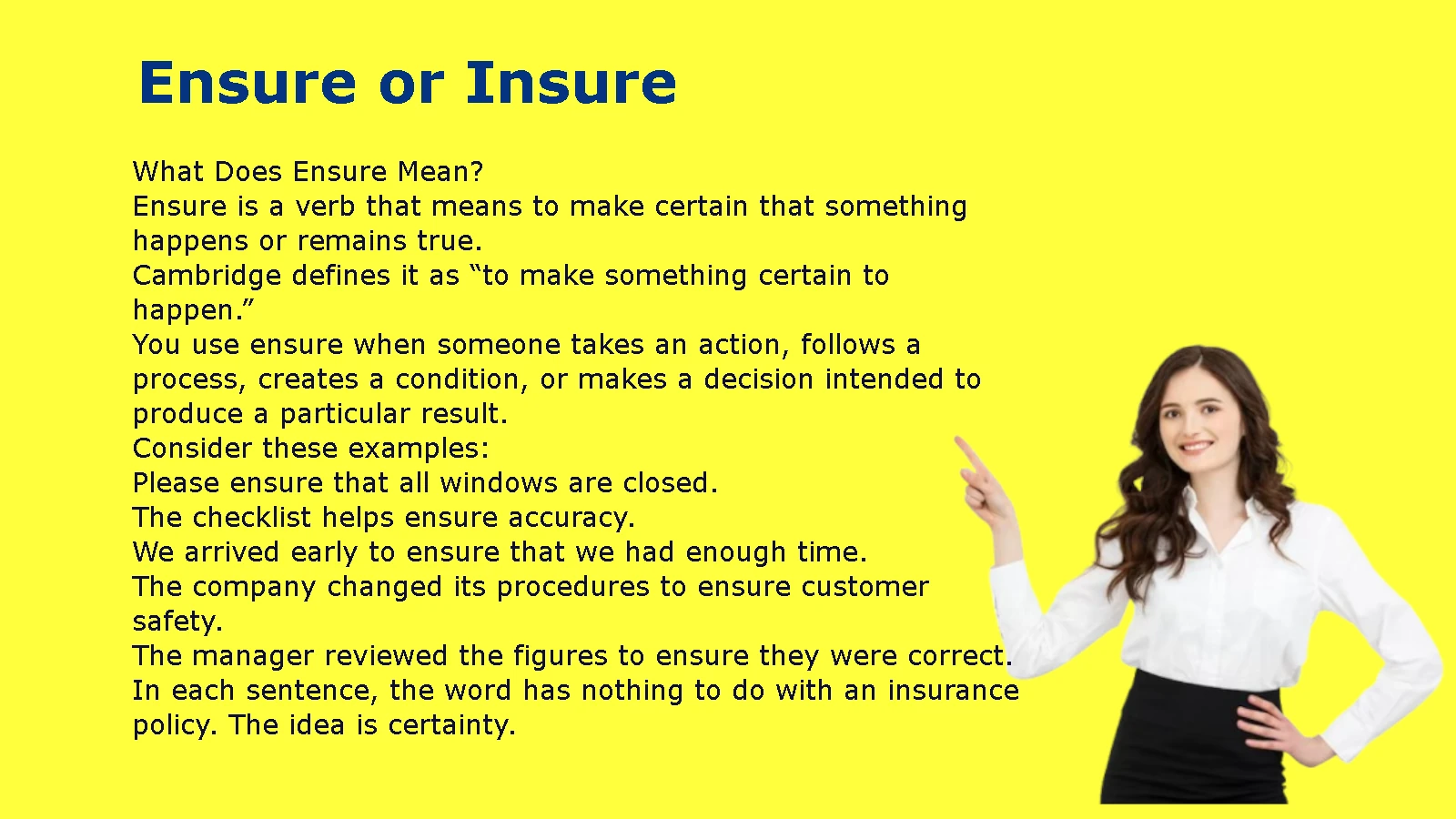 Ensure or Insure