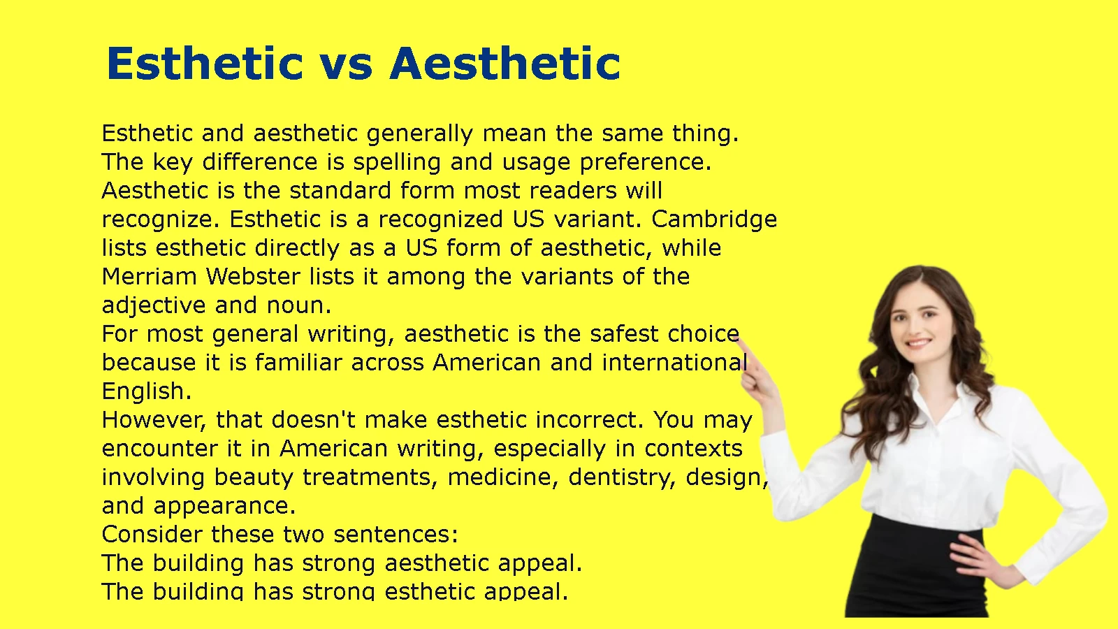 Esthetic vs Aesthetic