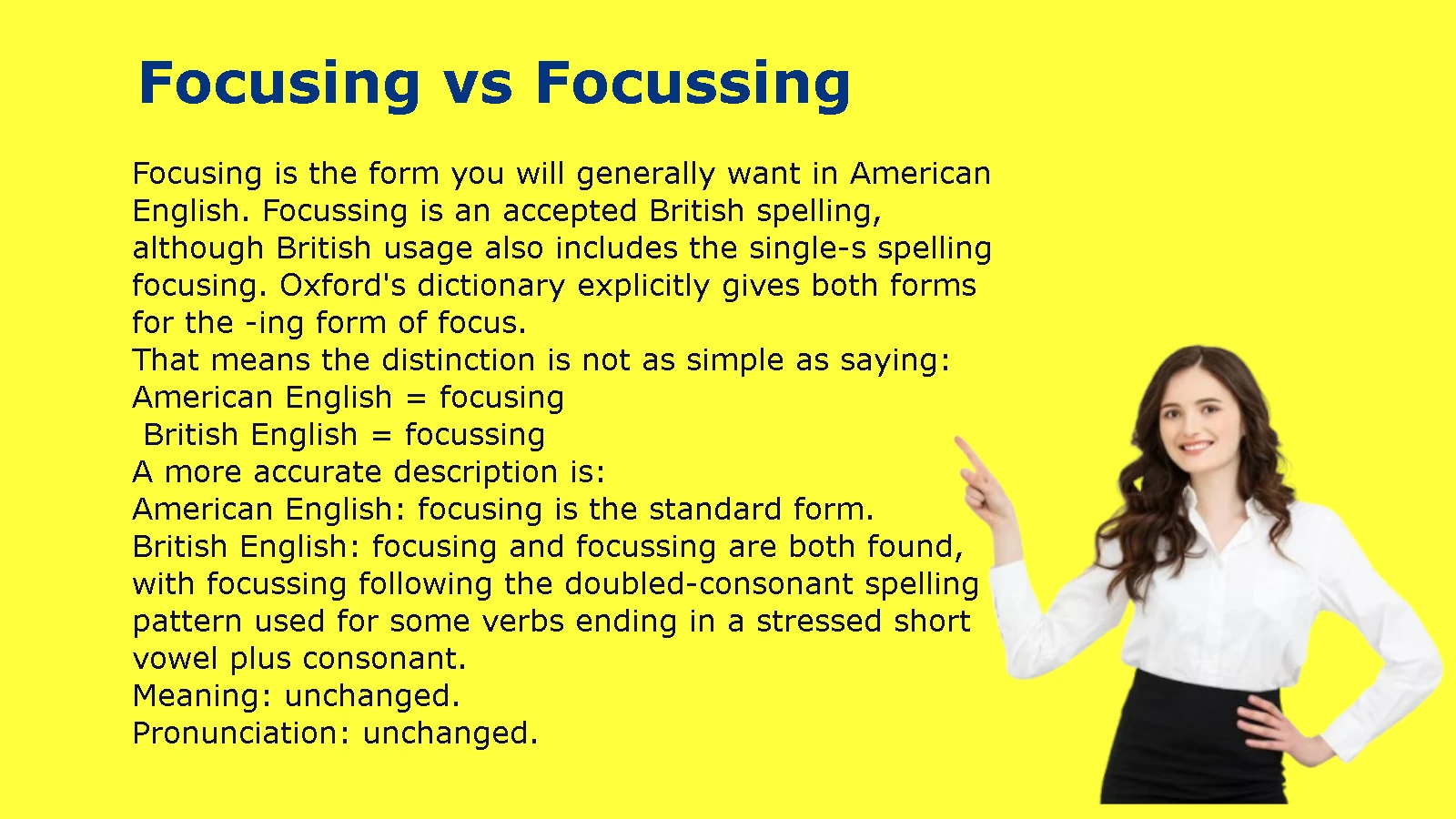 Focusing vs Focussing
