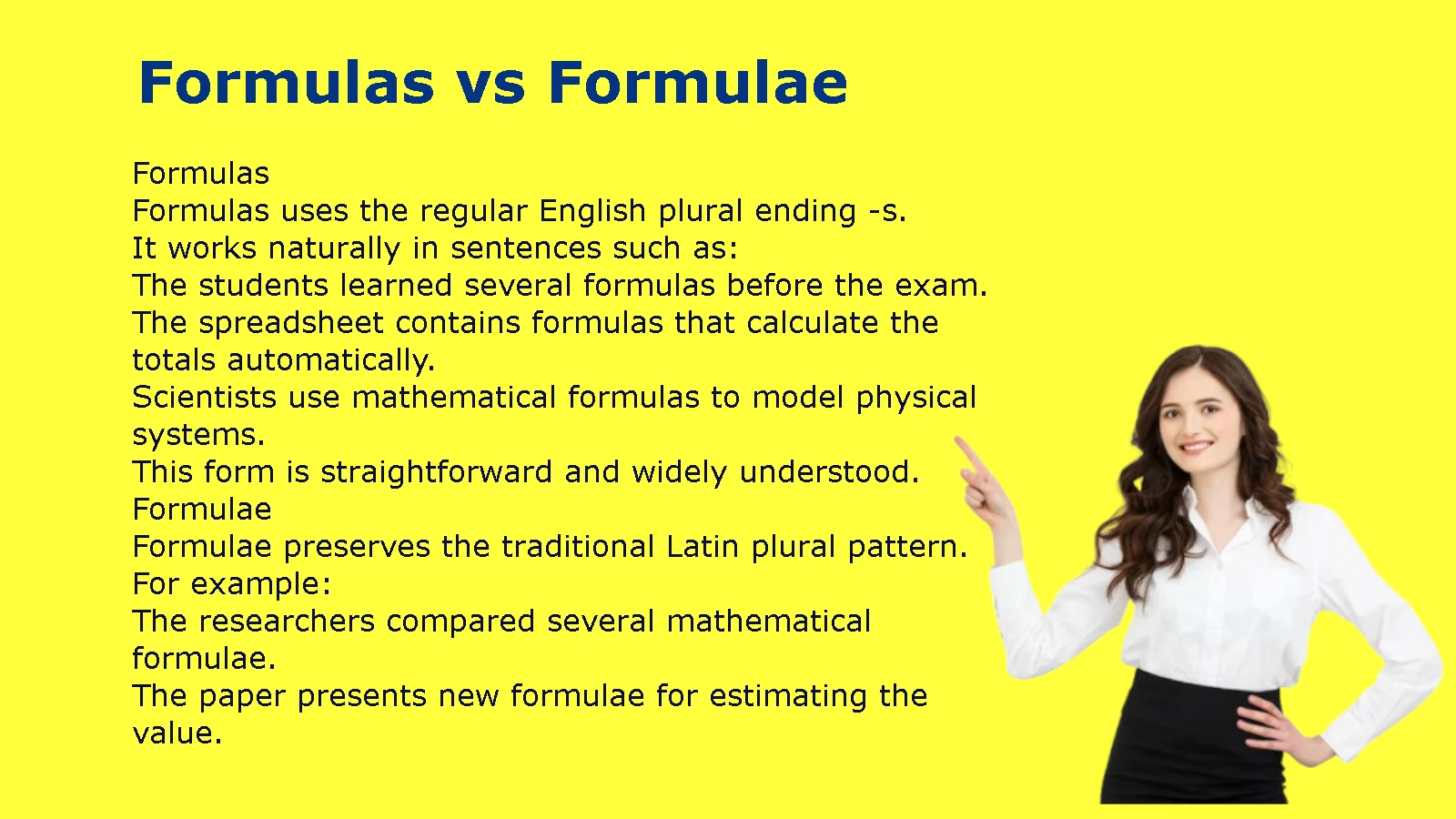 Formulas vs Formulae