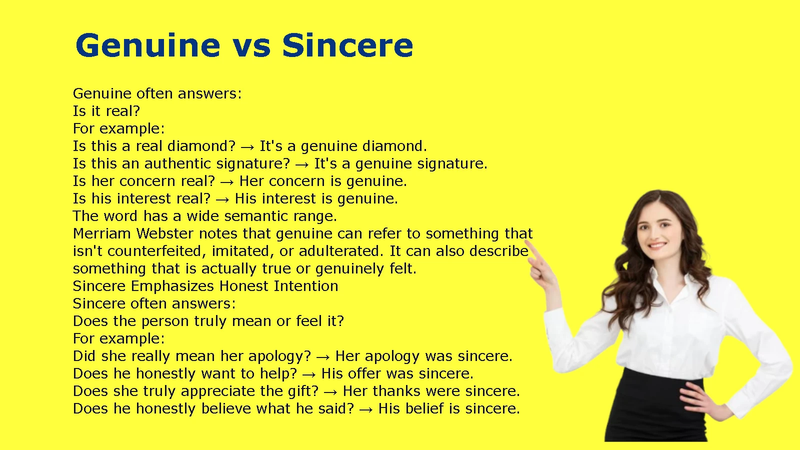 Genuine vs Sincere