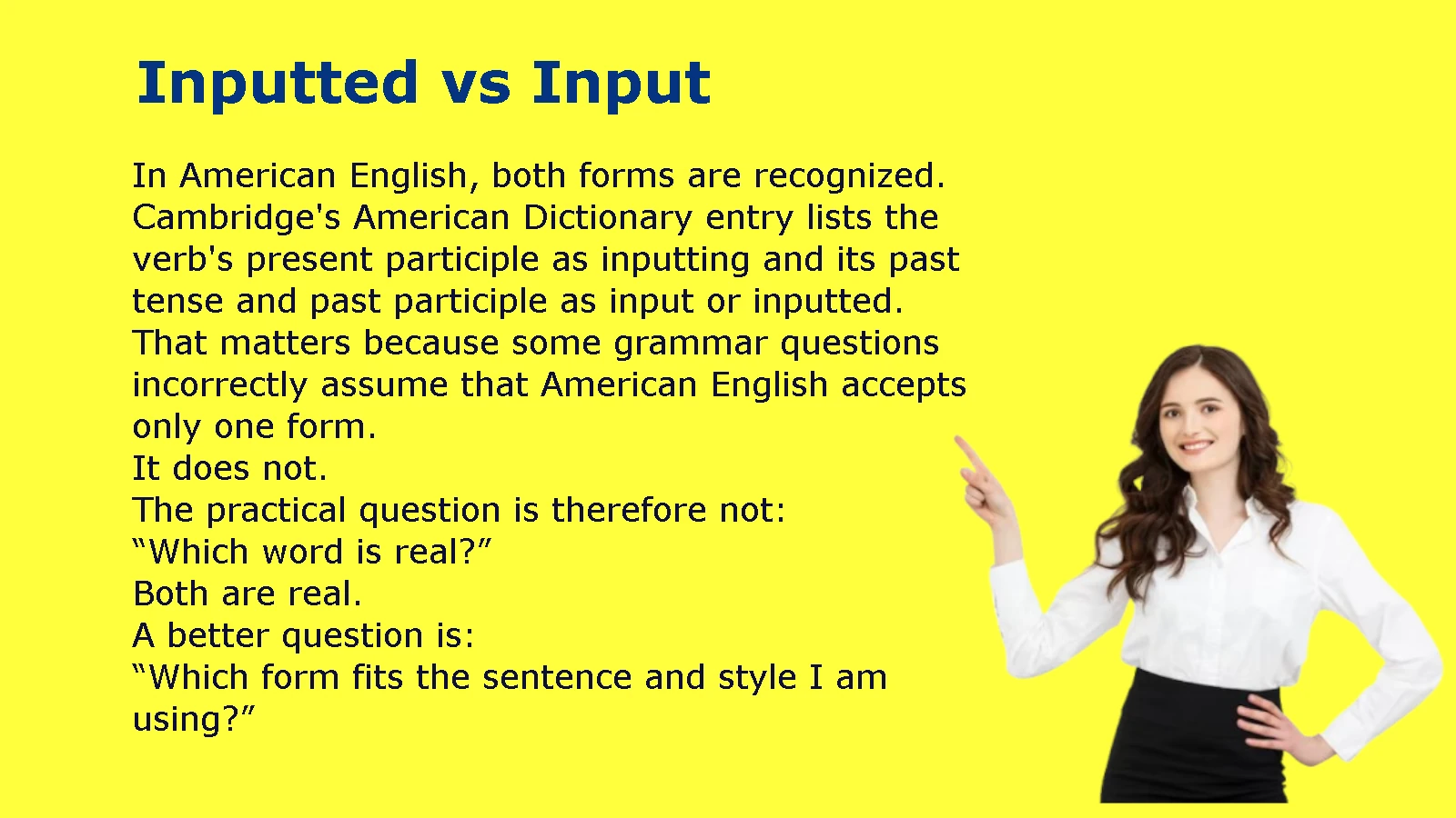 Inputted vs Input