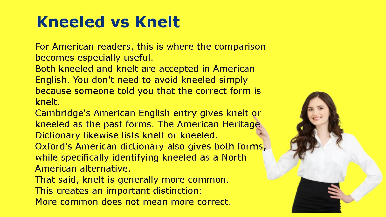 Kneeled vs Knelt