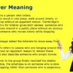 Loiterer Meaning